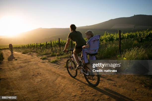 zonsondergang rit met de kinderen - stellenbosch stockfoto's en -beelden