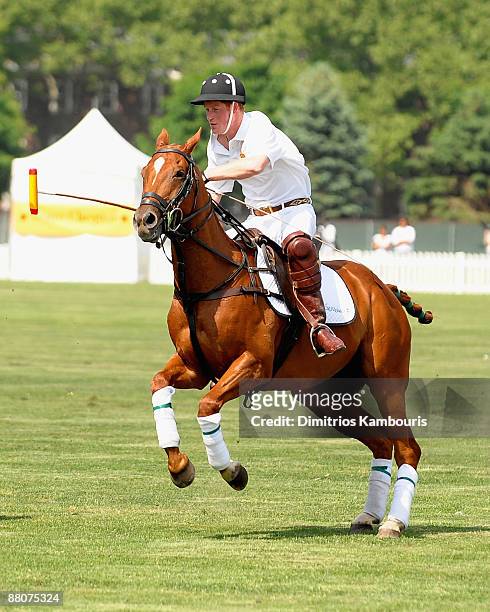 Prince Harry of Wales attends the 2nd Annual Veuve Clicquot Manhattan Polo Classic VIP party on Governors Island on May 30, 2009 in New York City.
