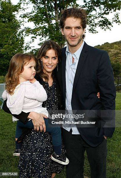 Frances Pen Benioff, Actress Amanda Peet and Writer David Benioff attend Michael J. Fox Foundation For Parkinson's Research Summer Lawn Party held at...