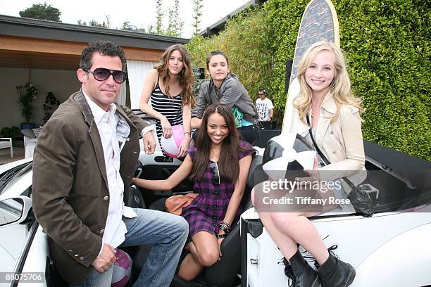 Gavin Keilly, Kayla Ewell, Nina Dobrev and Candice Accola attend GBK's Pre MTV Pool Party - Day 2 on May 30, 2009 in Los Angeles, California.