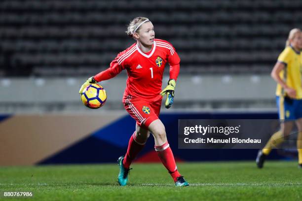 Hedvig Lindahl of Sweden during the Women's friendly international match between France and Sweden the at Stade Chaban-Delmas on November 27, 2017 in...