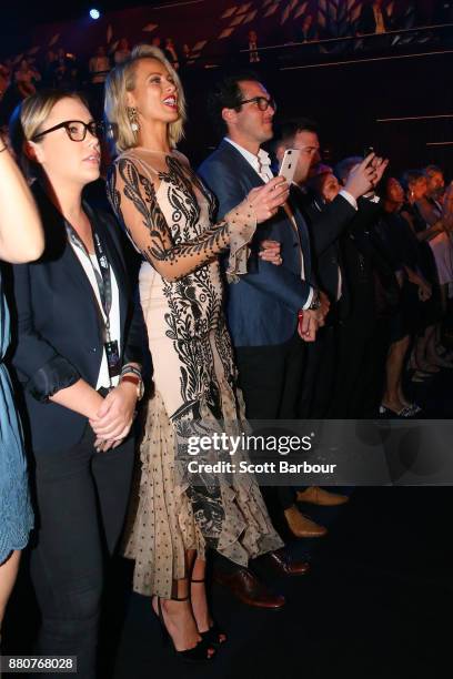 Sylvia Jeffreys and Peter Stefanovic attend the 31st Annual ARIA Awards 2017 at The Star on November 28, 2017 in Sydney, Australia.