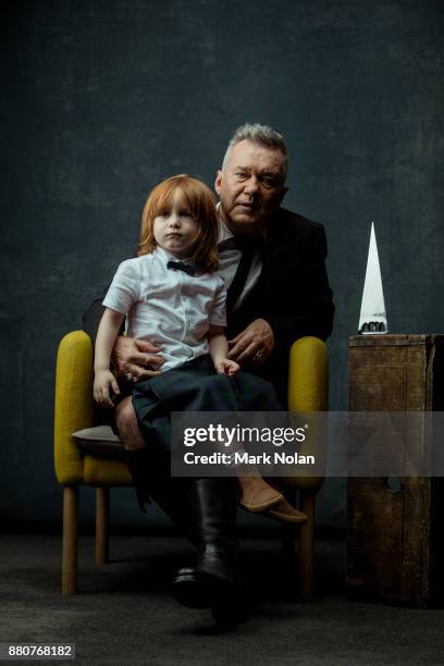 Jimmy Barnes and his grandson Dylan pose for a portrait with an ARIA for best Childrens album during the 31st Annual ARIA Awards 2017 at The Star on...