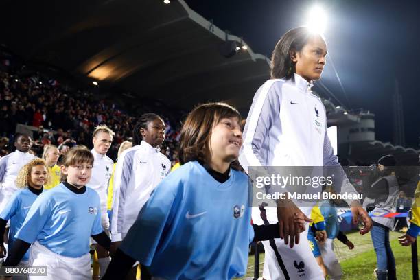 Wendie Renard of France during the Women's friendly international match between France and Sweden the at Stade Chaban-Delmas on November 27, 2017 in...