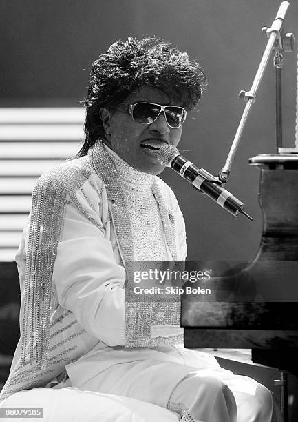 Little Richard performs during the Domino Effect benefit concert at the New Orleans Arena on May 30, 2009 in New Orleans, Louisiana.