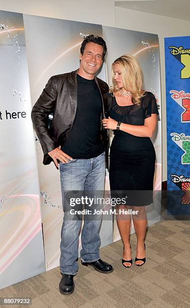 Actors David James Elliott and Natasha Henstridge from the television show "Impact" attend the 2009 Disney and ABC TV Summer Press Junket at the Walt...