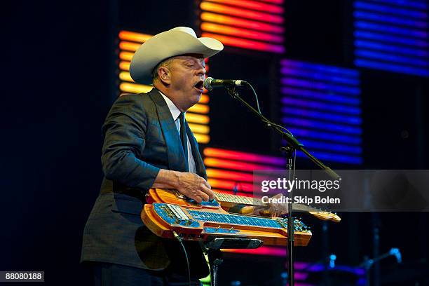 Junior Brown performs during the Domino Effect benefit concert at the New Orleans Arena on May 30, 2009 in New Orleans, Louisiana.