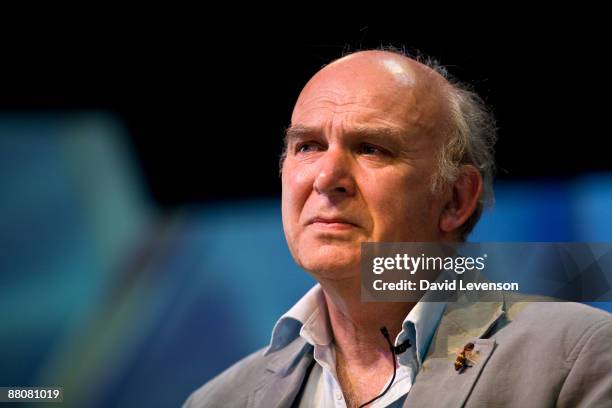 Vince Cable, Liberal Democrat politician, speaks at the Hay festival on May 31, 2009 in Hay-on-Wye, Wales.