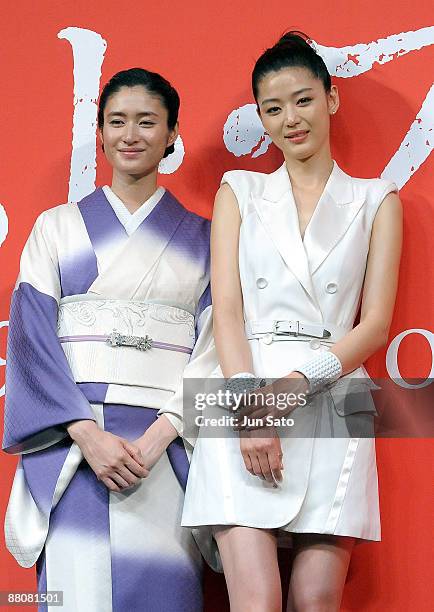 Actresses Koyuki and Jeon Ji Hyun attend "Blood: The Last Vampire" Special Screening at Shibuya AX on May 27, 2009 in Tokyo, Japan. The film will...