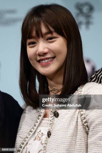 Actress Angela Yuen attends the 'In Conversation: The White Girl' during The Singapore International Film Festival at the ArtScience Museum on...