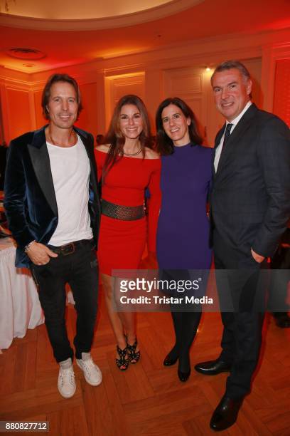 Hakim Meziani and his wife Anja Meziani, Katja Suding and Udo Riglewski attend the Movie Meets Media event 2017 at Hotel Atlantic Kempinski on...