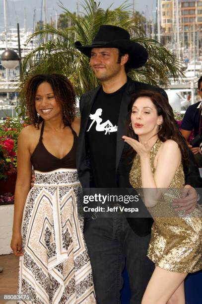 Tracie Thoms, Robert Rodriguez and Rose McGowan