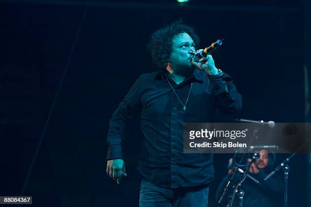Asdru Sierra of Ozomatli performs during the Domino Effect benefit concert at the New Orleans Arena on May 30, 2009 in New Orleans, Louisiana.