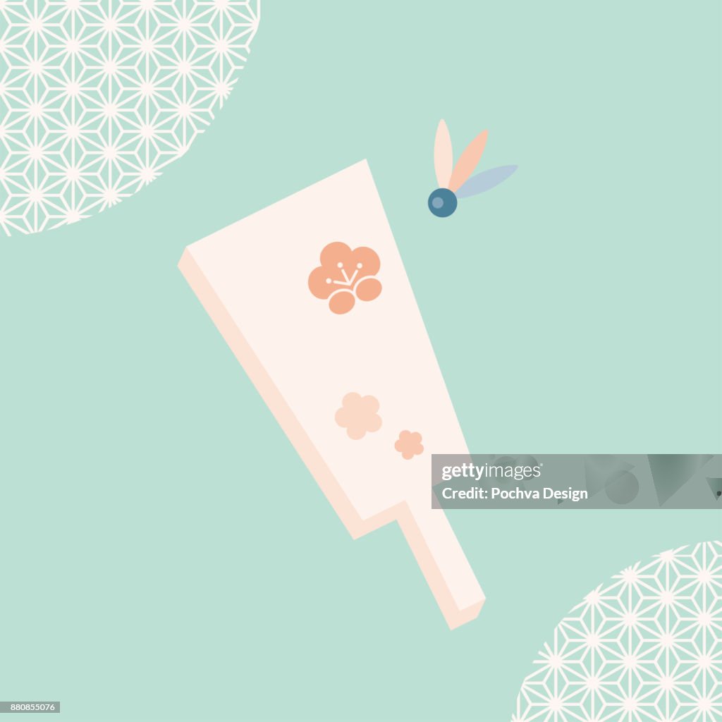 Japanese Hagoita vector illustration