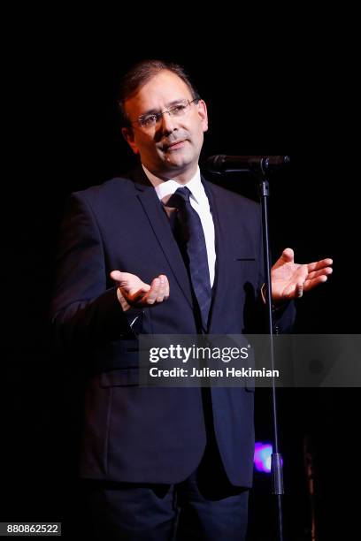 Sacem General Director Jean Noel Tronc is pictured during his speech during les Grands Prix De La Sacem 2017 Ceremony At Salle Pleyel on November 27,...