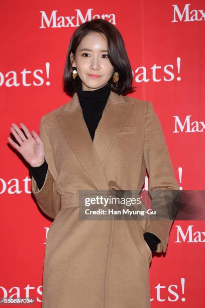 Yoona of South Korean girl group Girls' Generation attends the Max Mara "Coats" Exhibition at the DDP on November 28, 2017 in Seoul, South Korea.