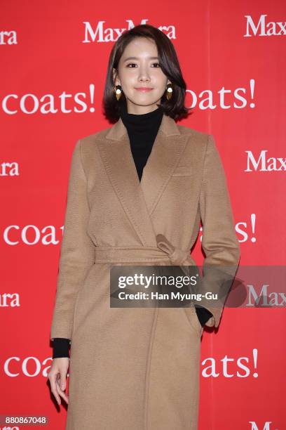Yoona of South Korean girl group Girls' Generation attends the Max Mara "Coats" Exhibition at the DDP on November 28, 2017 in Seoul, South Korea.