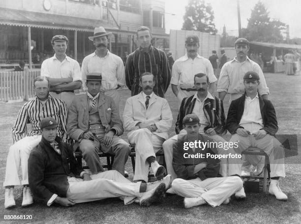 The Kent County Cricket team prior to their match against Somerset at Taunton, circa August 1898. The match ended in a draw. Left to right, back row:...