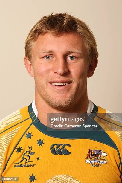 Lachlan Turner of the Wallabies poses during the Australian Wallabies squad headshots session at Crown Plaza, Coogee on May 31, 2009 in Sydney,...