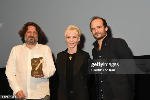 Producer Olivier Delbosc receives the director Meryem BenmÕBarek Gan 2017 award for her film 'Sofia' by Tonie Marshall and Gan Pour le Cinema 2017...