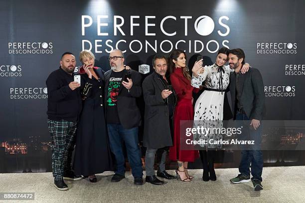 Spanish actors Pepon Nieto, Belen Rueda, director Alex de la Iglesia, actors Eduard Fernandez, Juana Acosta, Dafne Fernandez and Eduardo Noriega...