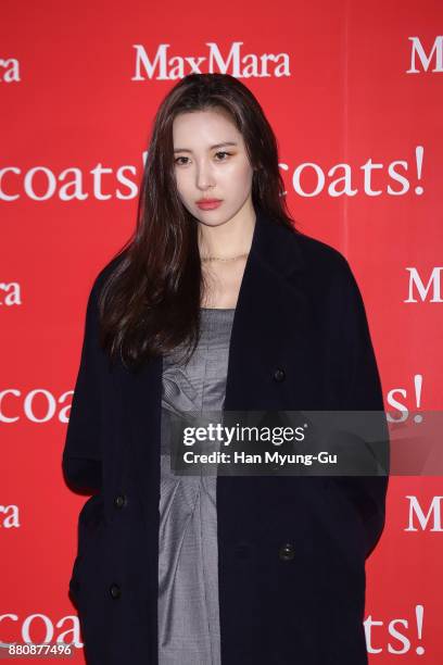 Sunmi of girl group Wonder Girls attends the Max Mara "Coats" Exhibition at the DDP on November 28, 2017 in Seoul, South Korea.