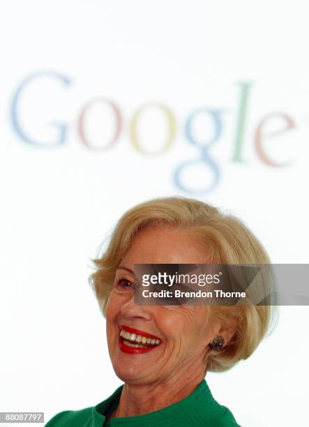The Governor-General Quentin Bryce talks during the opening of the new Sydney headquarters of internet search engine Google Australia at their...