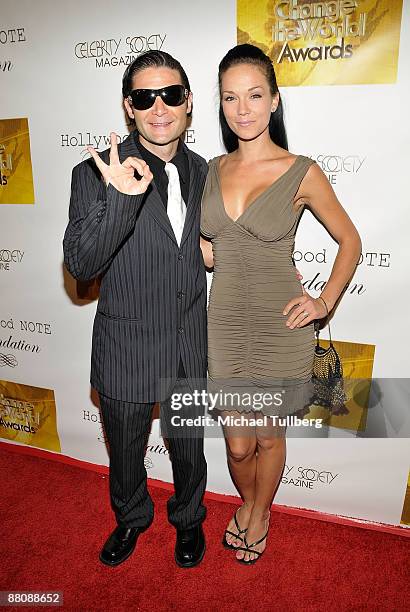 Actor Corey Feldman arrives with wife Susie at the First Annual Change The World Humanitarian Awards Gala, held at the Beverly Hilton Hotel on May...