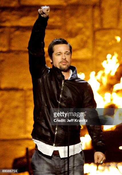 Actor Brad Pitt onstage at Spike TV's 2009 "Guys Choice Awards" held at the Sony Studios on May 30, 2009 in Los Angeles, California.