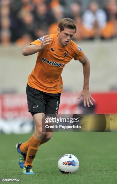 Richard Stearman of Wolverhampton Wanderers in action during the Barclays Premier League match between Wolverhampton Wanderers and Queens Park...