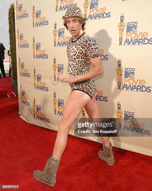 Actor Sacha Baron Cohen as "Bruno" arrives at the 2009 MTV Movie Awards Arrivals at the Gibson Amphitheatre on May 31, 2009 in Universal City,...