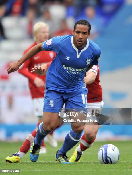 Jean Beausejour of Birmingham City in action during the Npower Championship match between Birmingham City and Barnsley at St Andrews on August 24,...