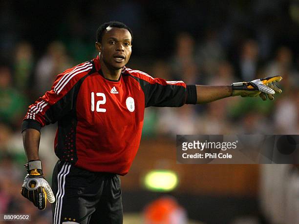 Austin Ejide of Nigeria during an International friendly match between the Republic of Ireland and Nigeria at Craven Cottage on May 29, 2009 in...