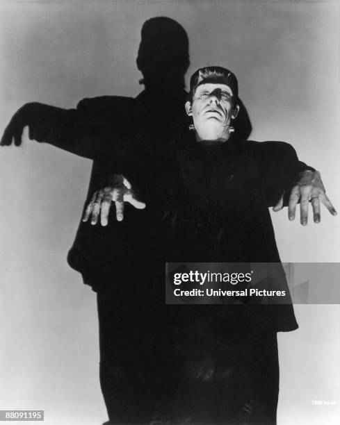 Bela Lugosi as Frankenstein's monster in a publicity still for 'Frankenstein Meets The Wolf Man', directed by Roy William Neill, 1943.