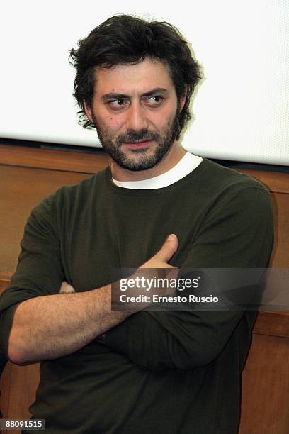 Italian Actor Filippo Timi attends "Vincere" screening at the Eden Cinema on May 22, 2009 in Rome, Italy.