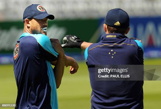 Australian cricketer Andrew Symonds prepares for the first of the warm up games ahead of the ICC World Twenty20 cricket tournament as Australia take...