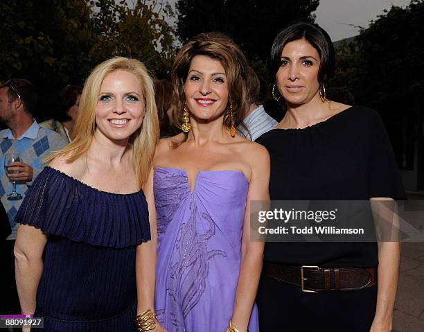 Producer Michelle Chydzik, Nia Vardalos and producer Nathalie Marciano arrive at the Los Angeles premiere of ""My Life In Ruins" at the Zanuck...