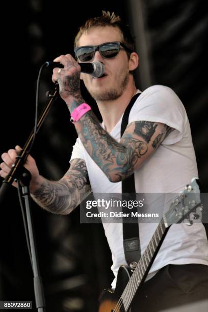 The Gaslight Anthem singer Brian Fallon performs on stage during day 3 of Pinkpop at Megaland on June 1, 2009 in Landgraaf, Netherlands.