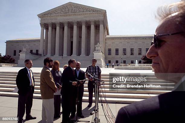 Rev. Rob Schenck, President of Faith and Action, speaks along with other abortion opponents at a news conference outside the U.S. Supreme Court to...