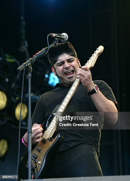 Ian D'Sa of Billy Talent performs live on day three of the 40th Pinkpop Festival at Megaland on June 1, 2009 in Landgraaf, Netherlands.