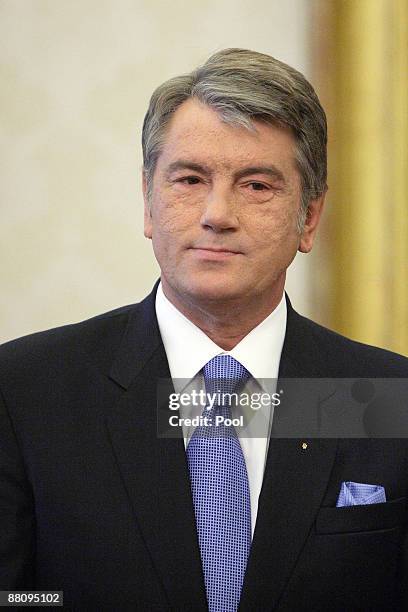 Ukrainian President Victor Yushchenko arrives at Vatican for a meeting with Pope Benedict XVI on June 1, 2009 in Vatican City.