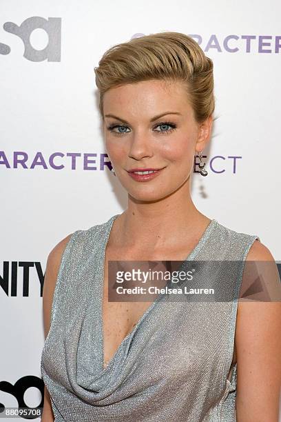 Actress Nicole Hiltz arrives at the "American Character: A Photographic Journey" Exhibition Opening Celebration at Ace Gallery on May 14, 2009 in...
