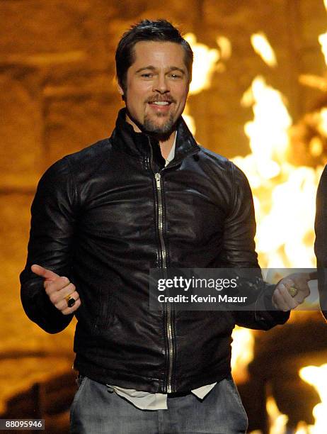 Actor Brad Pitt onstage at Spike TV's 2009 "Guys Choice Awards" held at the Sony Studios on May 30, 2009 in Los Angeles, California.