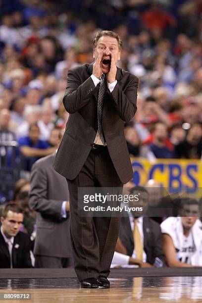 Head coach Tom Izzo of the Michigan State Spartans reacts against the Kansas Jayhawks during the third round of the NCAA Division I Men's Basketball...