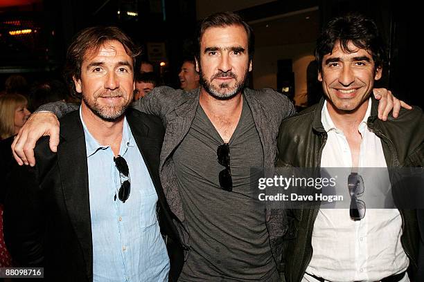 Eric Cantona and his brothers Jean-Marie Cantona and Joel Cantona attend the UK premiere afterparty of 'Looking for Eric' held at The Lowry, Salford...