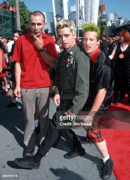 Mike Dirnt, Tre Cool and Billie Joe Armstrong of Green Day