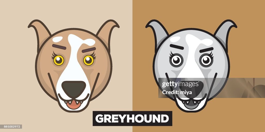 Cute Greyhound Vector Illustration