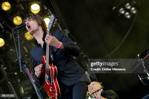 Mando Diao perform on stage on day 3 of Pinkpop at Megaland on June 1, 2009 in Landgraaf, Netherlands.