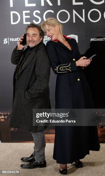 Actress Belen Rueda and actor Eduard Fernandez attend 'Perfectos Desconocidos' photocall at the Hesperia Hotel on November 28, 2017 in Madrid, Spain.