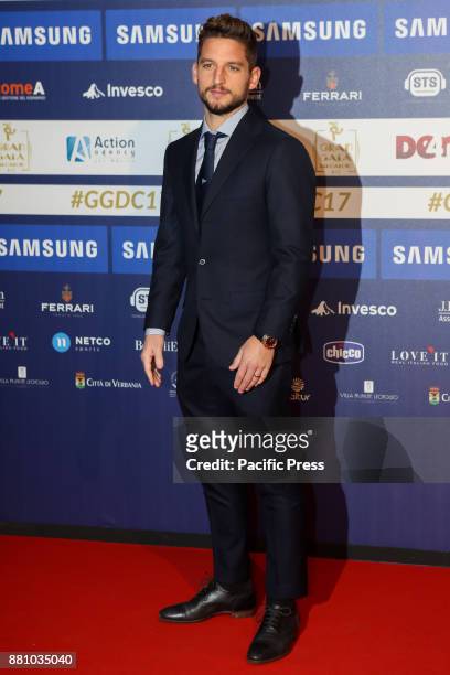Dries Mertens, a Napoli Fc player, flips over Red Carpet before being rewarded as one of the strongest strikers in the Italian soccer championship.